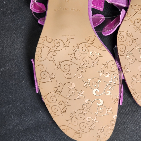 VERY SEXY!! Brenda Zaro Pink Heart Suede Slide Sandals - Picture 6 of 9